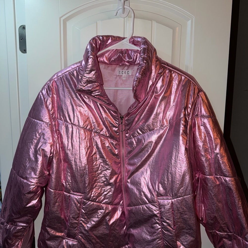 TCEC Metallic Pink Women's Puffer Jacket